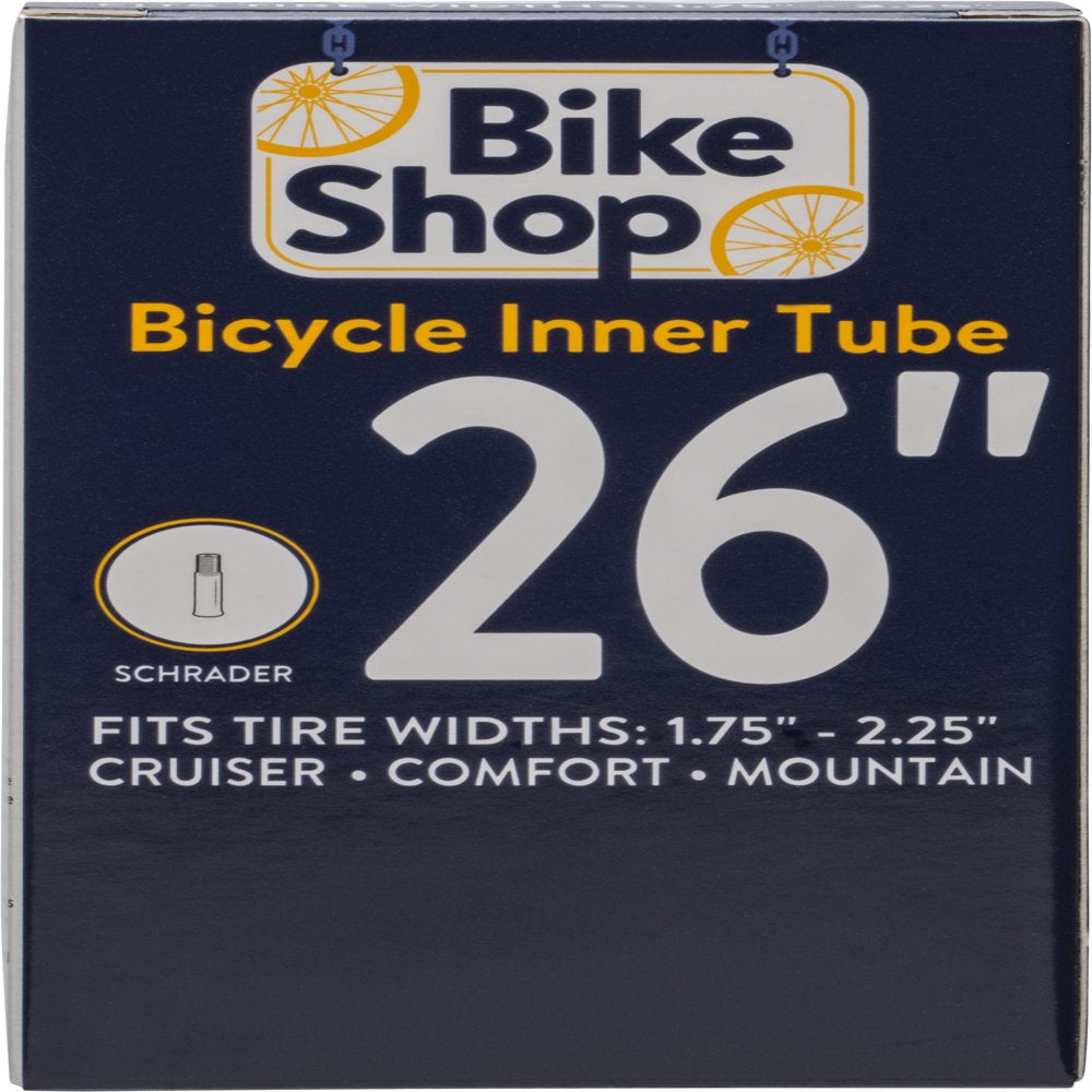 Bike Shop Bicycle Inner Tube, Schrader Valve, 26" X 1.75-2.25"