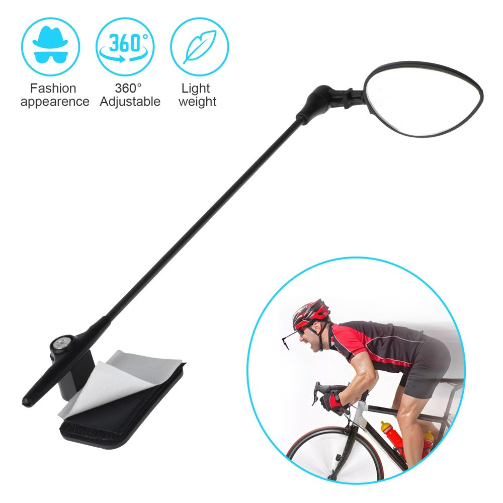 Bicycle Cycling Rear View Helmet Mirror, Eeekit 360 Degree Adjustable Cycling Helmet Bike Rear View Mirror, Cycling Eyeglass Rearview Mirror, Riding Mirror Accessories Long 8.78 Inch