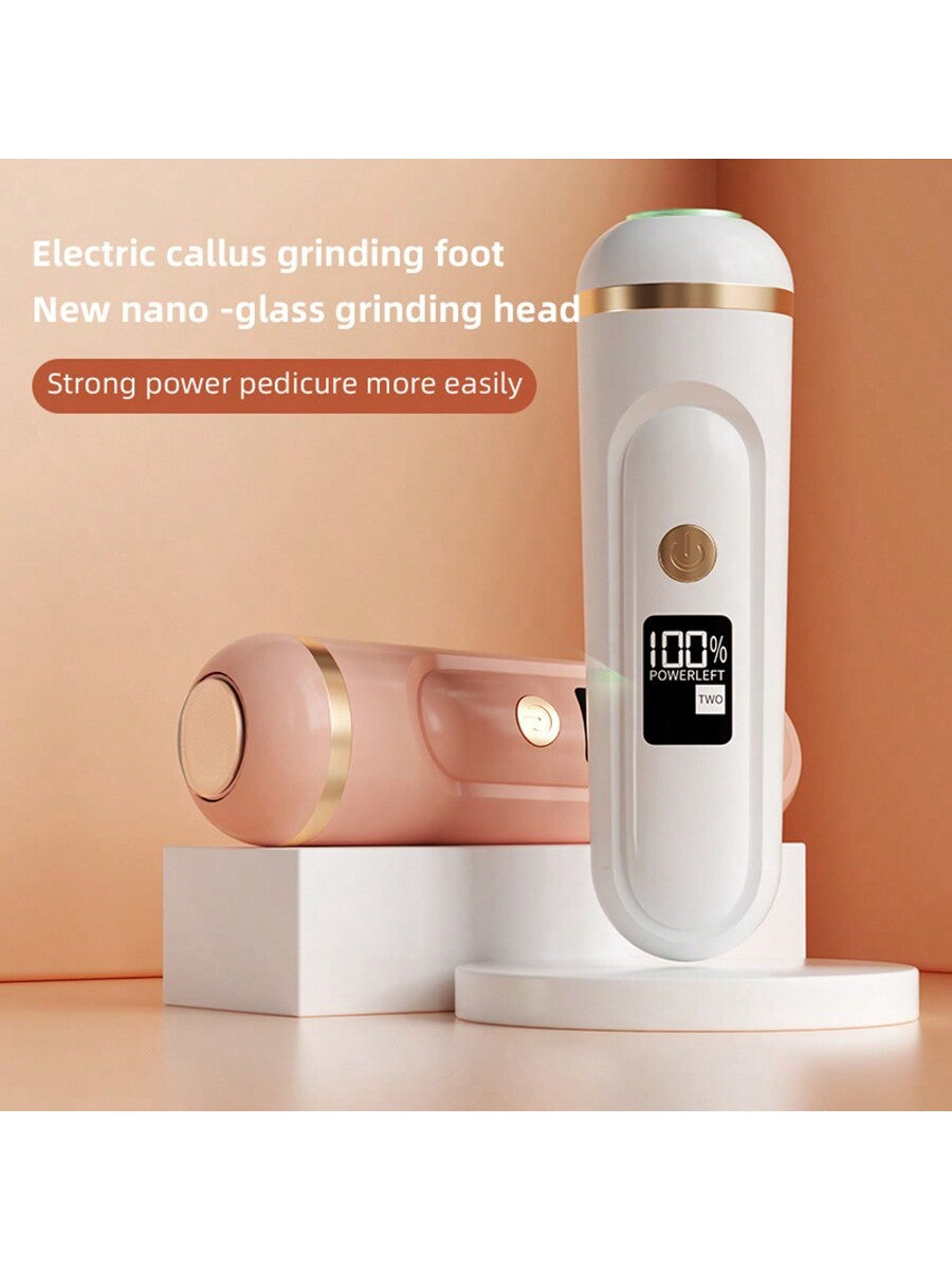 1 Electric Foot Grinder With Display Screen; Glass Grinding Head, Quickly Removes Calluses, And Has A Longer Service Life; Silent Design, Noise Free Motor With Strong Power And Long Service Life; Two Adjustable Speeds; 360 Degree Horizontal Rotation;