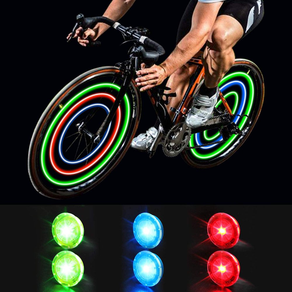 6 Pack Bicycle Wheel Lights,Waterproof RGB 3 Color LED Bicycle Wheel Accessory Light with Batteries Included for Safe Cycling for Kids Boys Girls Men Women Gift