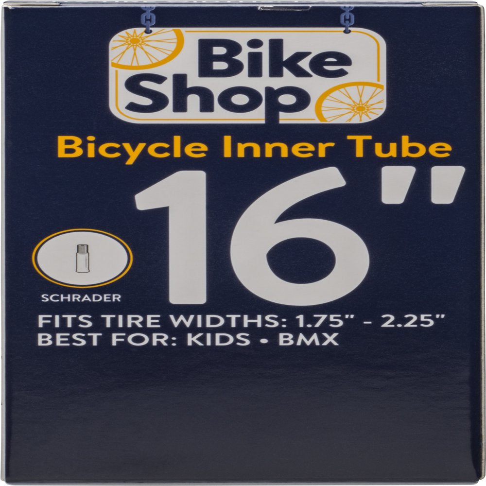 Bike Shop Bicycle Inner Tube, Schrader Valve, 16" X 1.75-2.25"
