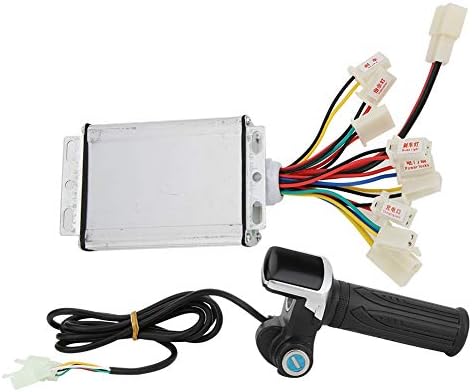 36V Controller and Throttle, 36V Ebike Controller, 36V1000W Brush E Bike Controller and Multifunction Thumb Throttle Grip Set with Lock Electric Quantity Display