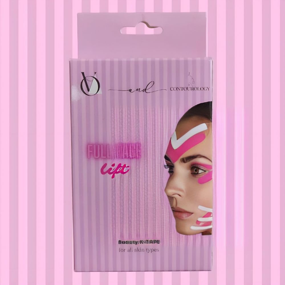 Contourology Beauty K-Tape, Face Tape Lifting, Face Lift Tape, 5 masks