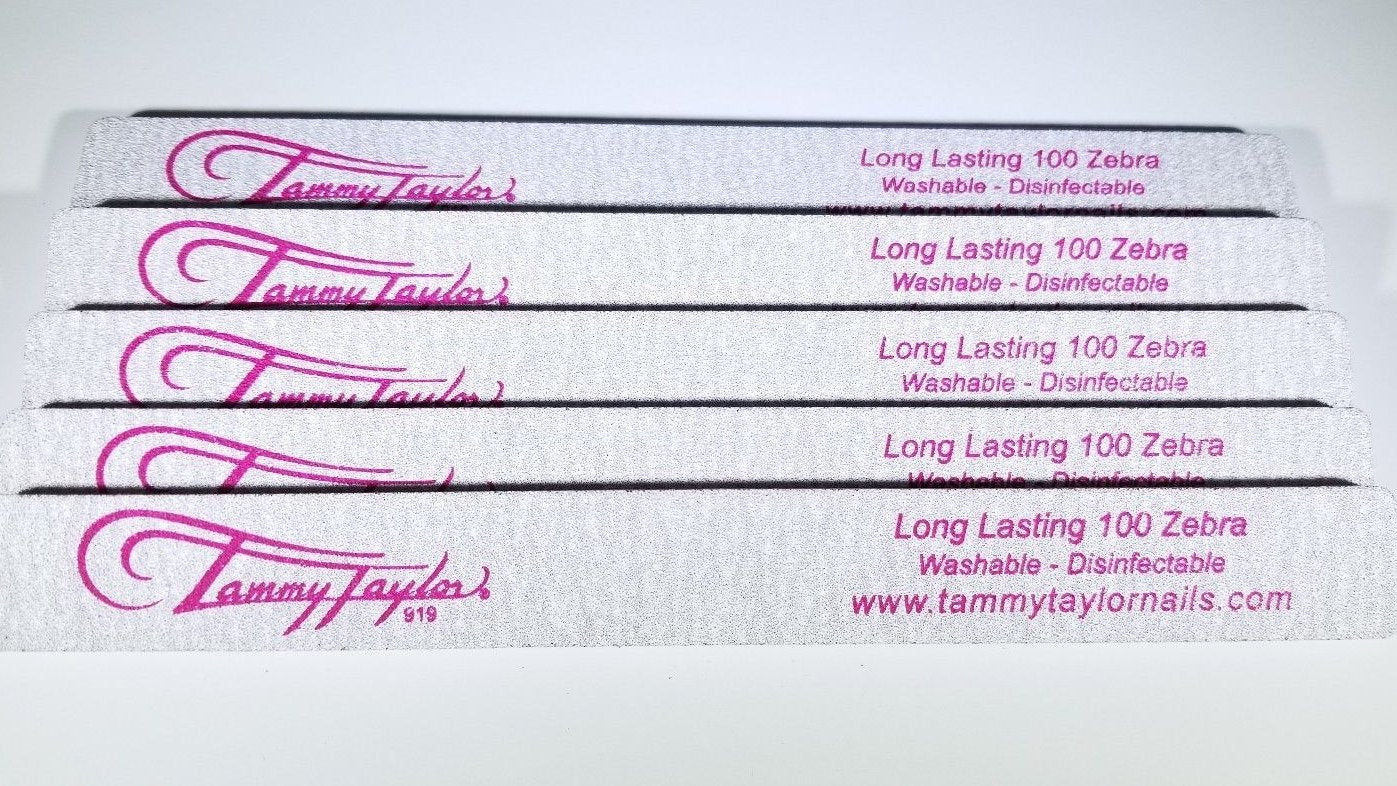 5ct Tammy Taylor - Long lasting Nail File 100 grit - (Washable - Disinfectable)