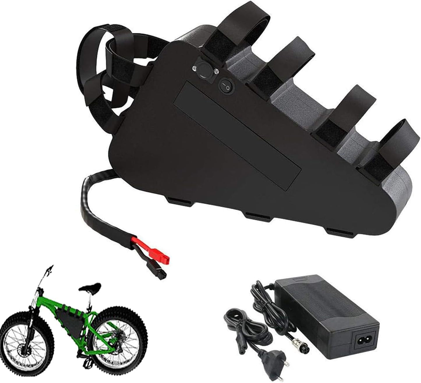 52V 20Ah 28Ah Ebike Battery 52V Triangle Lithium ion Battery for 0-1500W Motor Mountain Bike Battery with LED Battery Indicator and USB,52v,28Ah