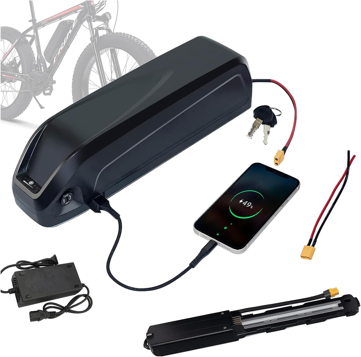 36V Ebike Downtube Battery 36V 10.4Ah 13Ah 15.6Ah 18Ah 20.4Ah Electric Bike Battery 36V Lithium Battery Pack 36V Down Tube Battery Folding Bicycle Battery,36v,15.6Ah