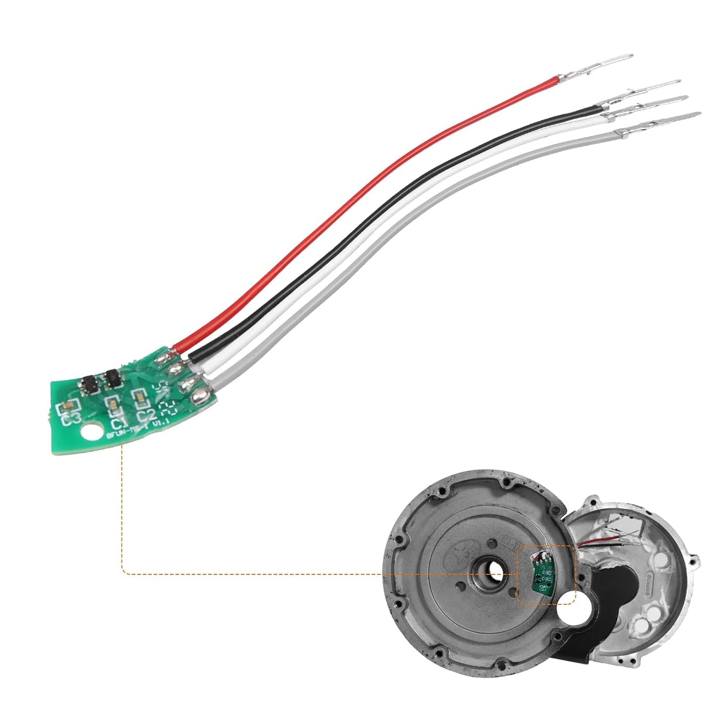 BAFANG PAS Hall Sensor Board : for BBS02 BBSHD BBS01 Mid Drive Kit, Compatible with 8Fun 750W 1000W 500W 350W 250W Electric Bike Conversion Mid Motor, Replacement Ebike Repair Accessory Parts