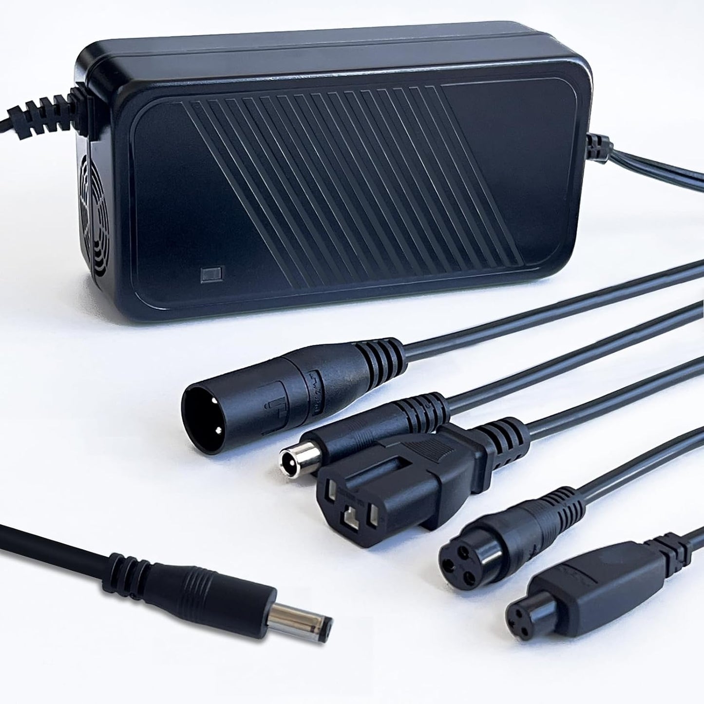 54.6V 3A Battery Charger for Ebike with 6 Multiple Output Heads, Built-in Intelligent Identification Rechargeable Cooling Fan System, Fast and Safe Ebike/Scooter Charger of 48V Li-ion Battery