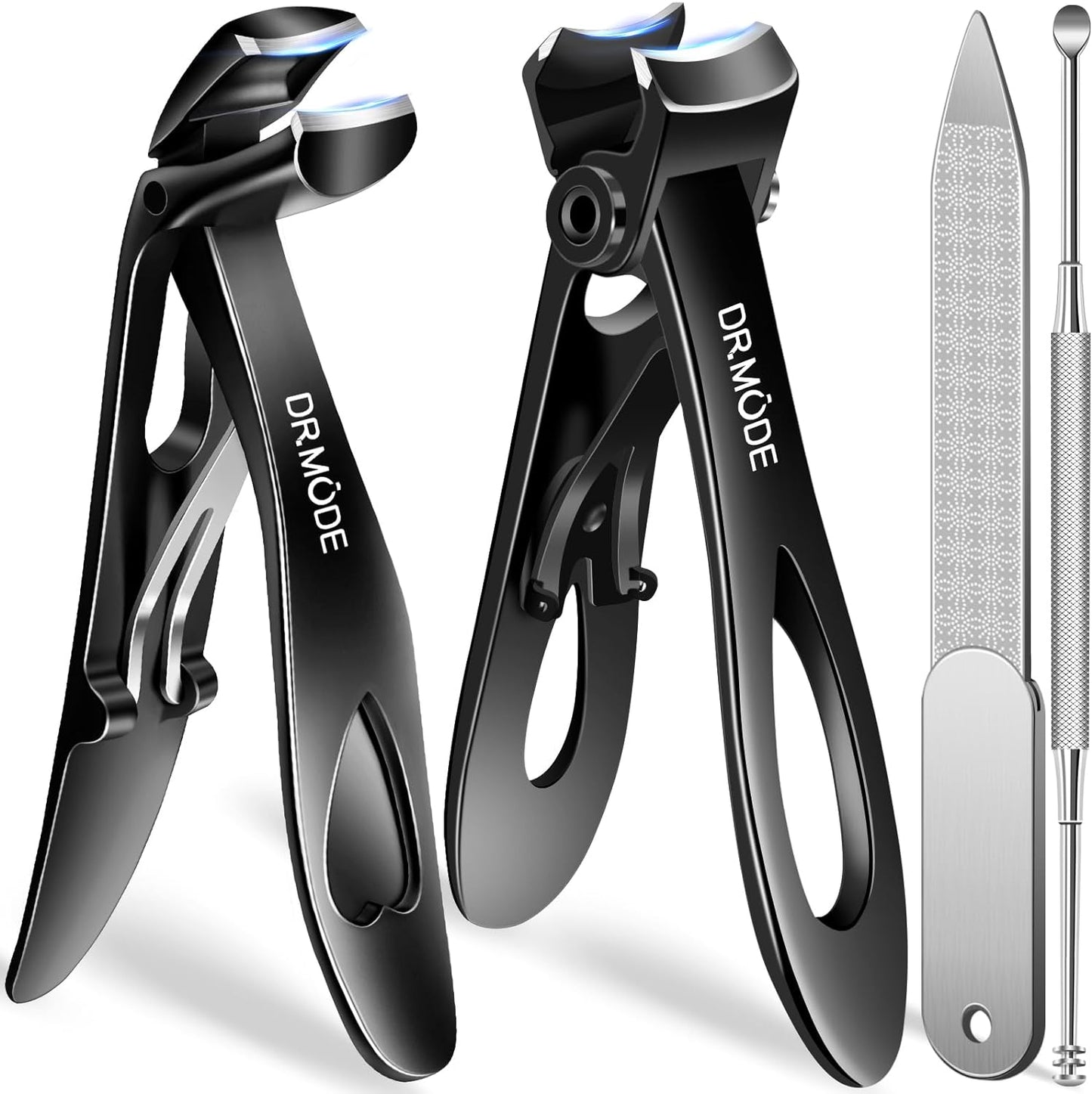 2024 New Toenail Clippers for Thick Nails for Seniors, Angled Head Large German Toe Nail Clippers for Men with Catcher,Heavy Duty Fingernail Clippers with Wide Opening Nail Cutter Women, Black