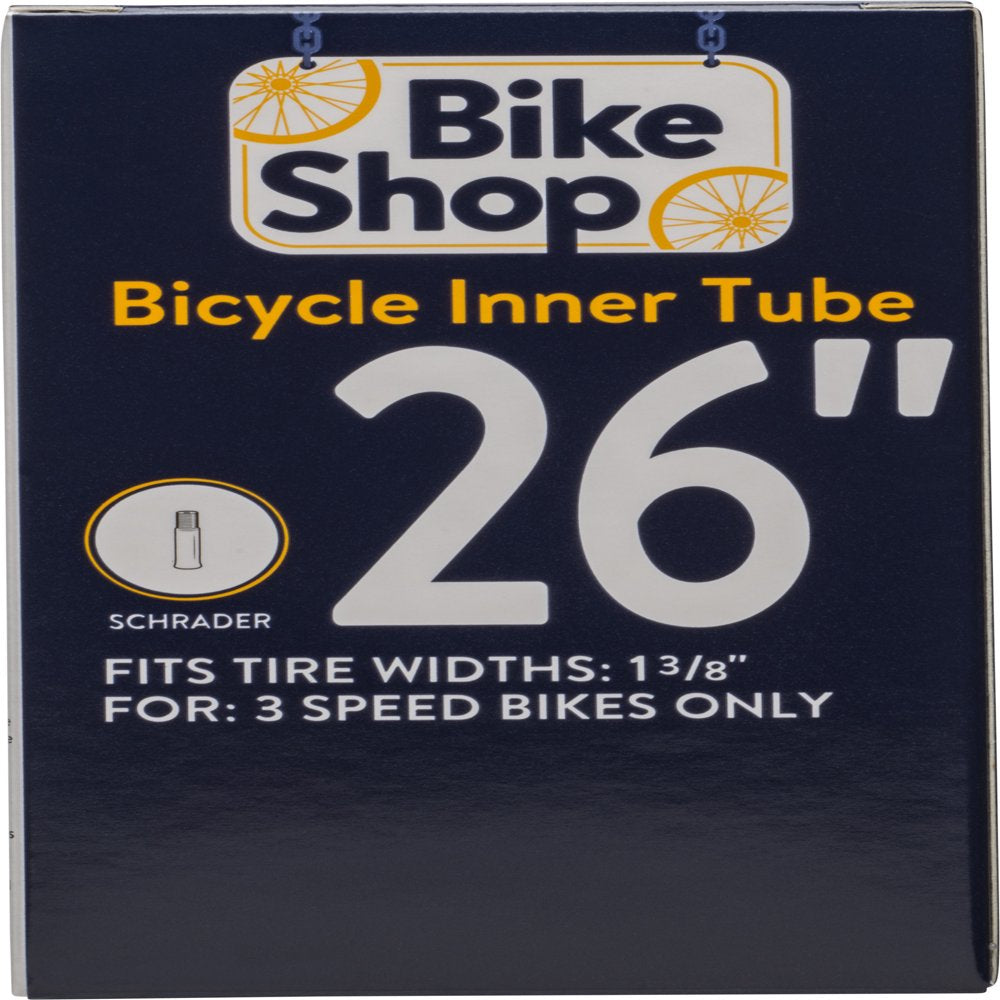 Bike Shop Bicycle Inner Tube, Schrader Valve, 26" X 1-3/8"