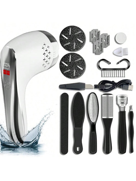 1pc 10-In-1 Electric Foot Grinder With Led Display