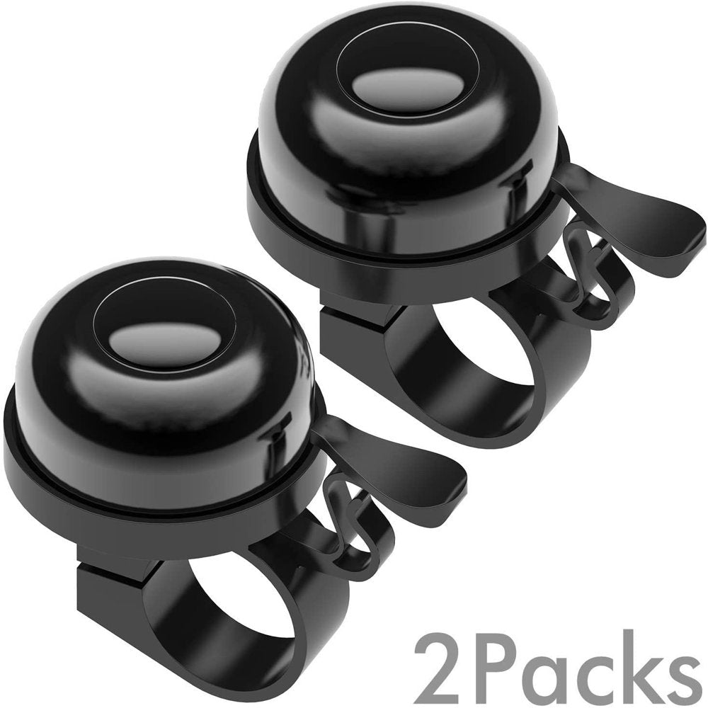 2 Pack Bicycle Bell Mini Aluminum Alloy Bike Ring Horn Accessories for Scooter Cruiser Ebike Tricycle Mountain Road Bike MTB BMX Electric Bike