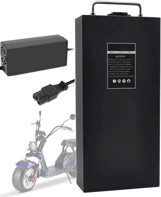 60V 12Ah 15Ah 18Ah 20Ah Electric Car Lithium Battery,60V Waterproof Rechargeable Lithium Battery,for 250-1200W Two Wheel Foldable Electric Scooter Bicycle,60v18ah