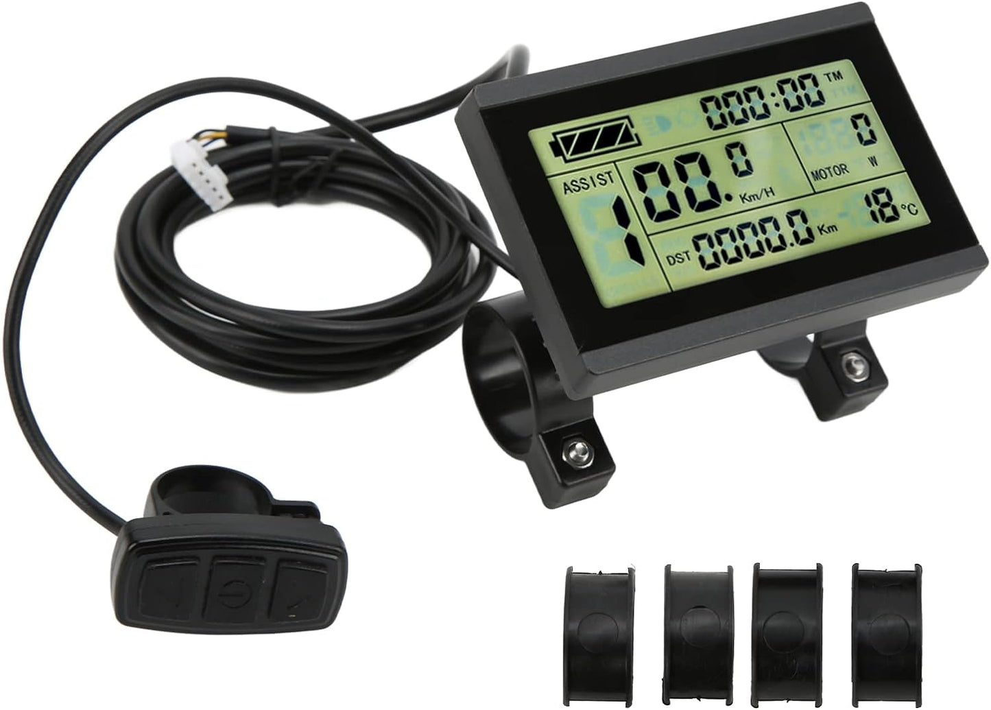 Bike LCD3 Display, 72V KT LCD3 Display Electric Bicycle Display with SM Connector for KT Controller