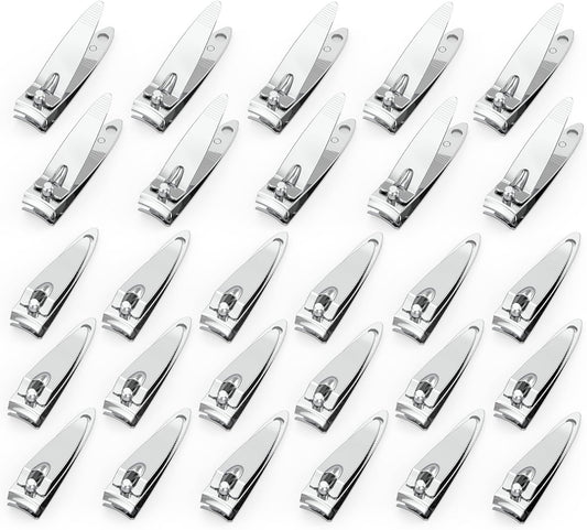 100 Pieces Nail Clippers Flat Toenail Clippers Stainless Steel Toenail Clippers Manicure Pedicure Sturdy Trimmer Set for Men and Women