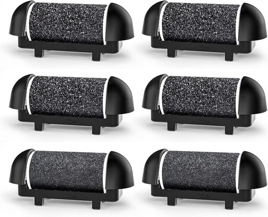 6 Pack Replacement Roller Refill Heads for Electric Callus Remover for Feet,Pedicure Kit Refill Rollers Extra 4 Regular Coarse & 2 Fine Coarse Electronic Foot File