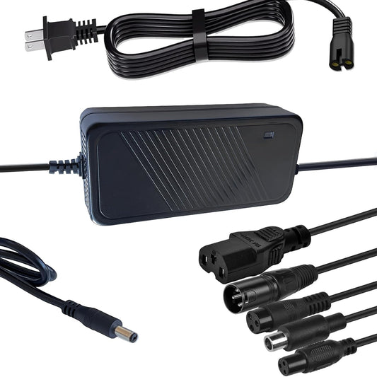 54.6V 3A Battery Charger, Lithium Battery Charger with 6 Multiple Output Heads, Built-in Small Fan Cooling System, Fast Battery Charger for E-Bikes, Pedicab, Bicycle, Electric Scooter, etc.