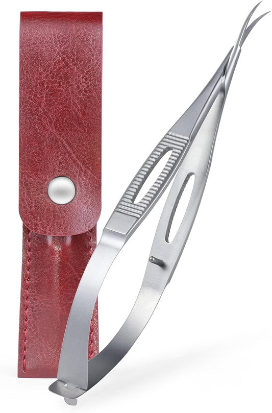 Cuticle Scissors Extra Fine Curved Professional Ultra Sharp Precise Pointed Tip Cuticle Trimmer Cutter for Hang Nails,Eyebrow,Eyelash,and Dry Skin