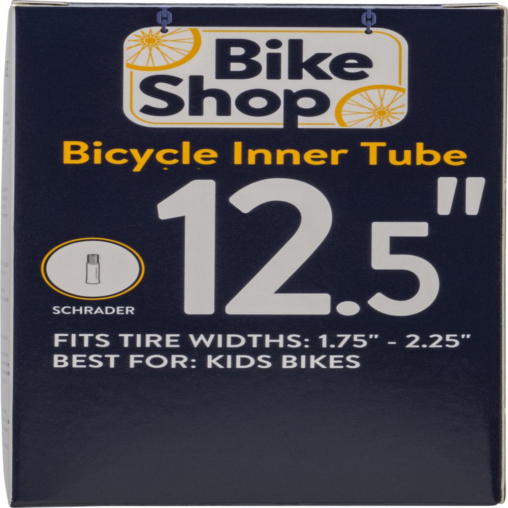 Bike Shop Bicycle Inner Tube, Schrader Valve, 12.5" X 1.75-2.25"