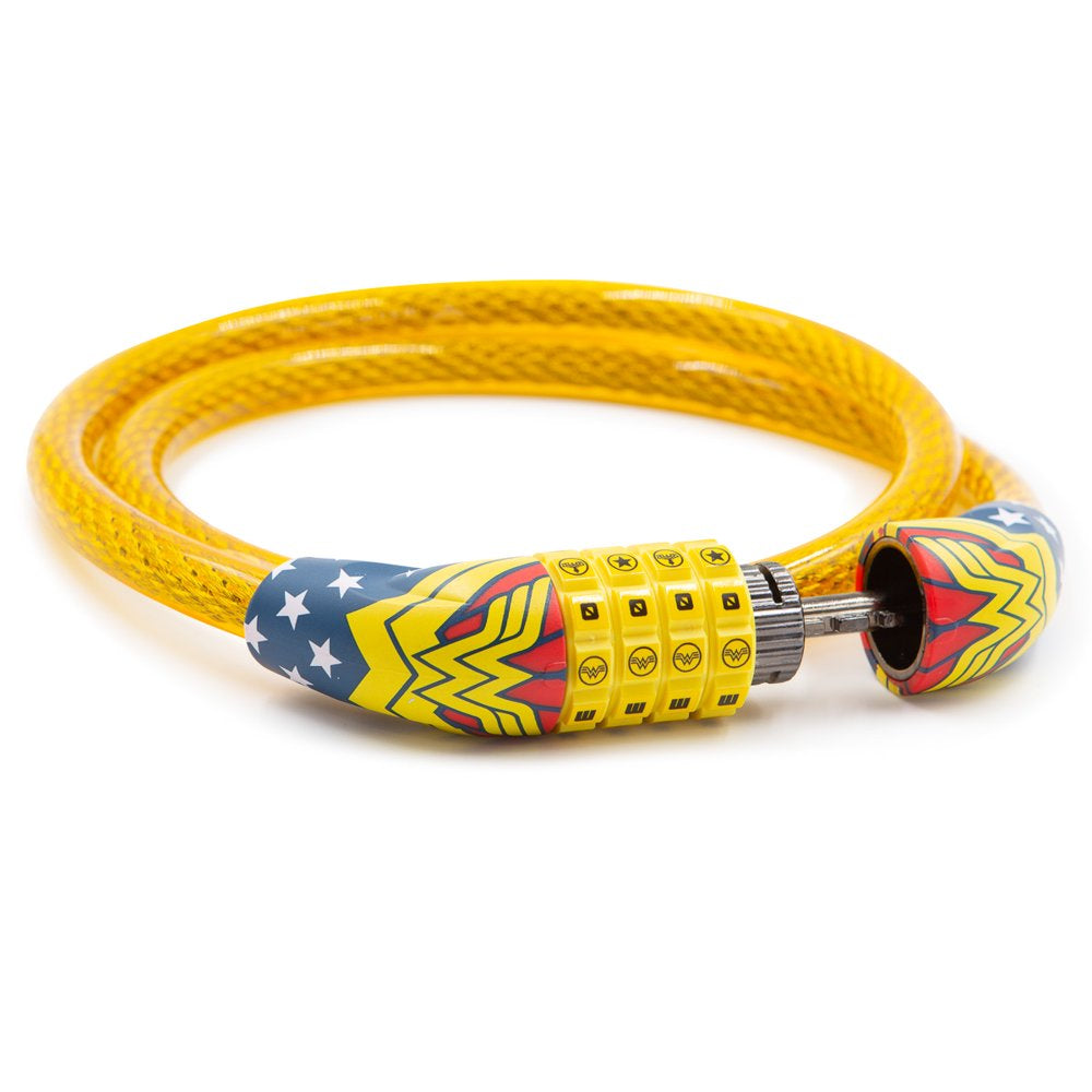 Bioworld 33" Kids Wonder Woman Character Bike Cable Combination Bicycle Lock Accessories
