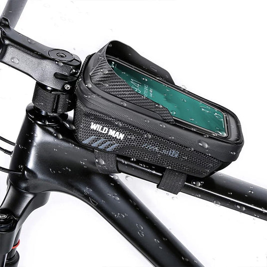 Bike Phone Bag Waterproof Top Tube Bag Bicycle Touchscreen Phone Mount Bag Cycling Frame Bag Fits Cellphones below 6.8''