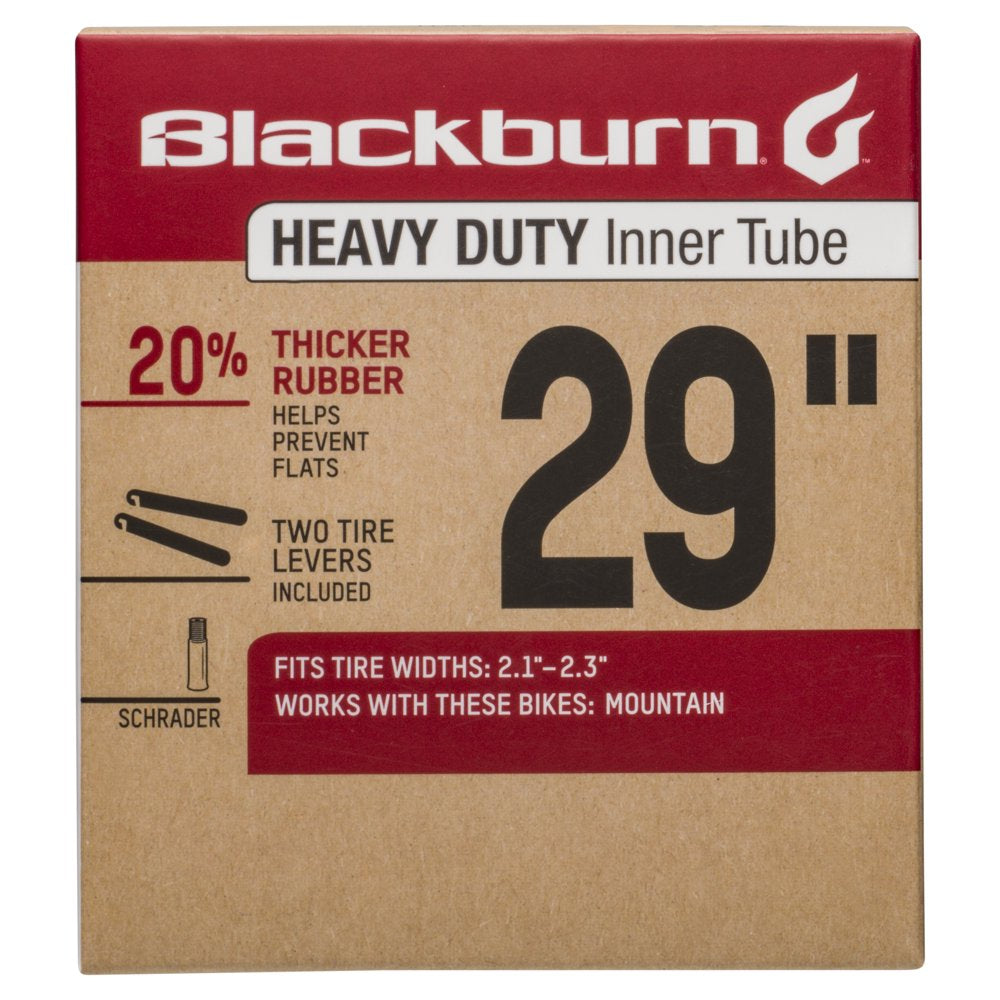 Blackburn 29" X 2.1-2.3" Heavy Duty Bicycle Inner Tube, Schrader, with Tire Levers