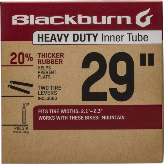 Blackburn 29IN X 2.1-2.3 Presta Heavy Duty Bicycle Inner Tube with Tire Levers