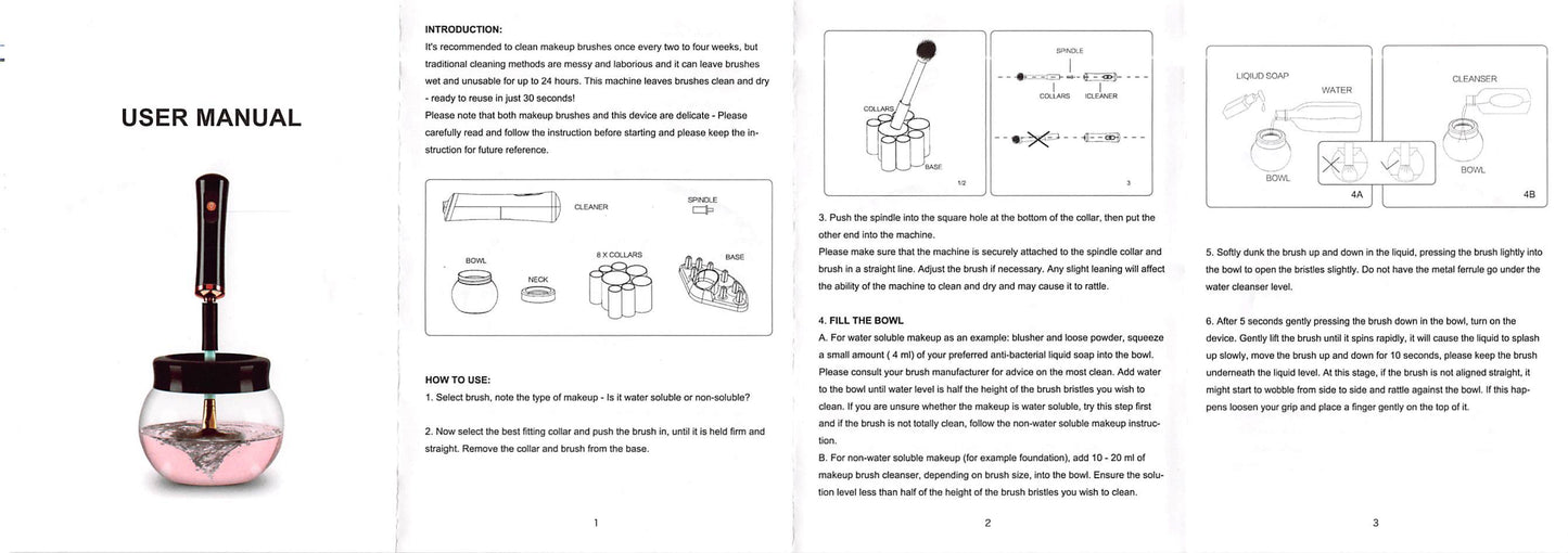 Cordless gel mix brush cleaner tool EBC01
